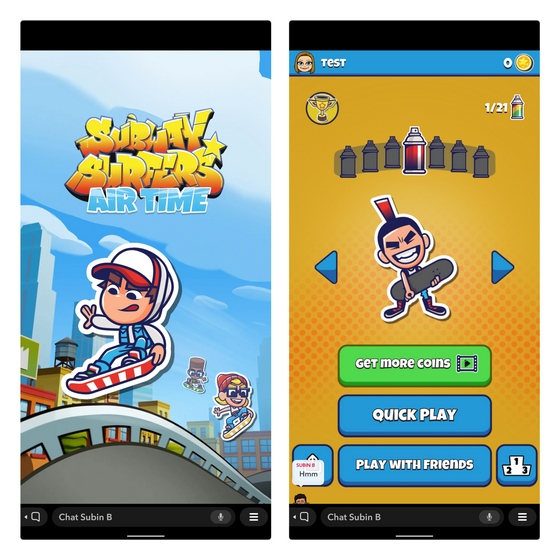 Snapchat's latest mobile game is Subway Surfers Airtime from Sybo