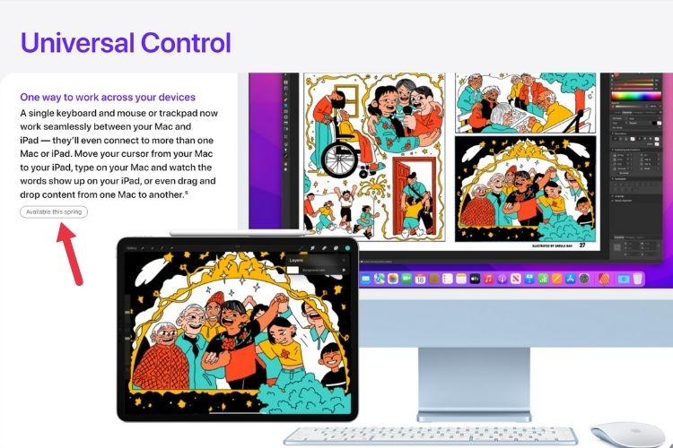 apple universal control launch timeline on website