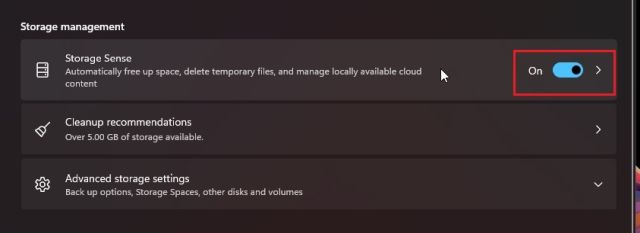 Automatically Delete Windows 11 Temp Files Using Storage Sense