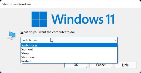 Switch Users in Windows 11 With Alt + F4