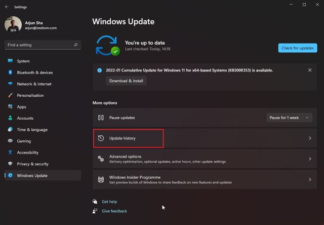 7. Uninstall Last Windows Update