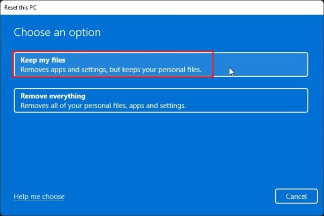 8. Reset Windows 11