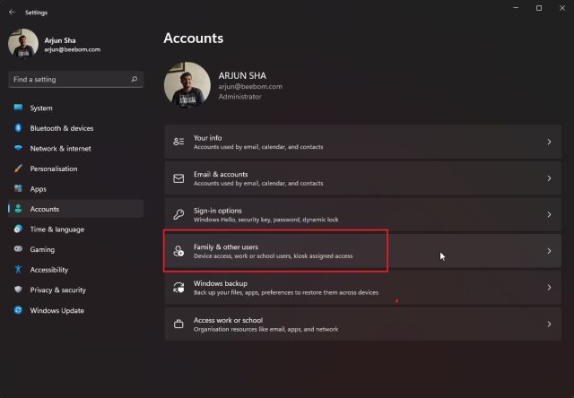 Create Local Account on Windows 11 After Installation