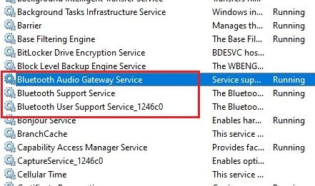 2. Enable Bluetooth Services