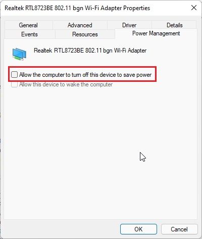 7. Adjust the WiFi Power Management Settings