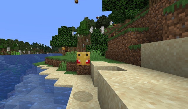 Angry bee in Minecraft
