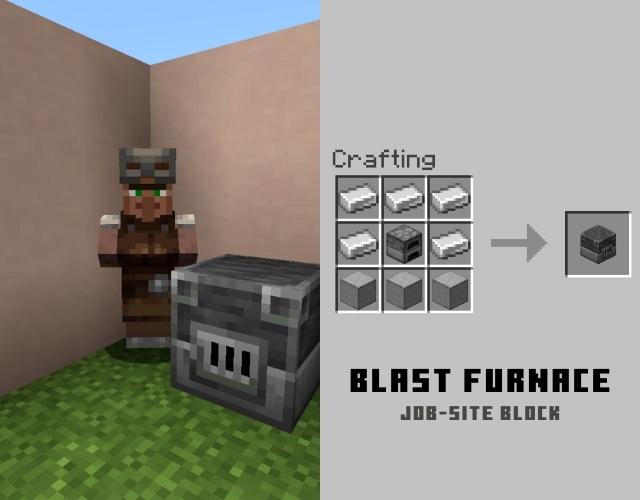Armorer with Blast Furnace in All Minecraft Villager Jobs