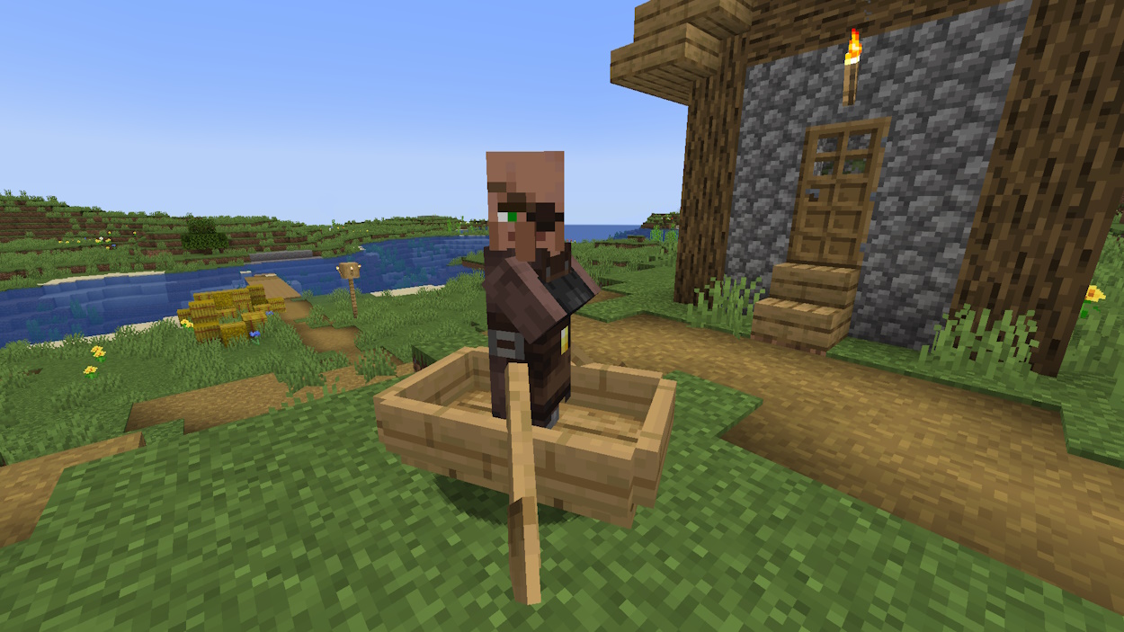 Villager in a boat