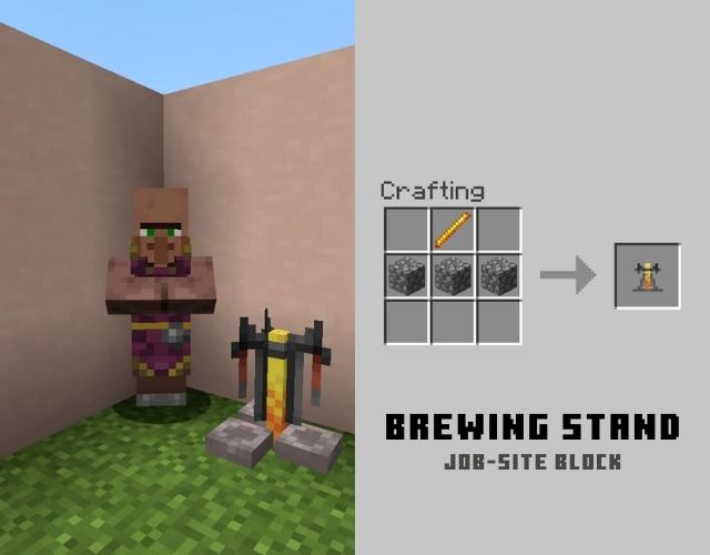 Cleric with Brewing Stand in All Minecraft Villager Jobs