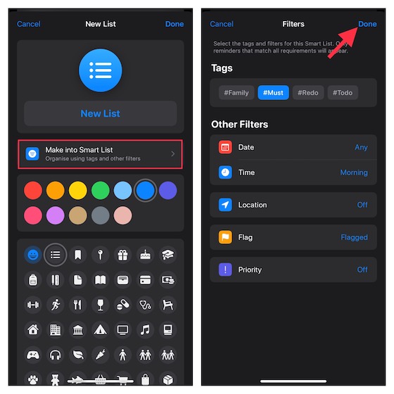 Create Smart Reminder List on iPhone and iPad 