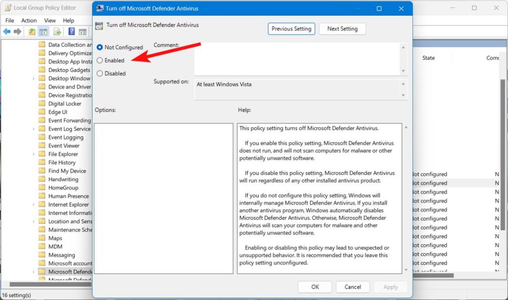 Enable Turn off Windows Defender Antivirus - Disable Windows Defender