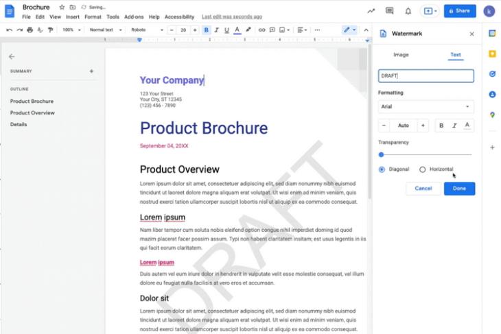 Google Docs Now Lets You Add Text Watermarks to Documents | Beebom