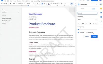 Google Docs Now Lets You Add Text Watermarks to Documents