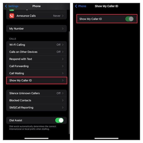 Hide Caller ID on iPhone