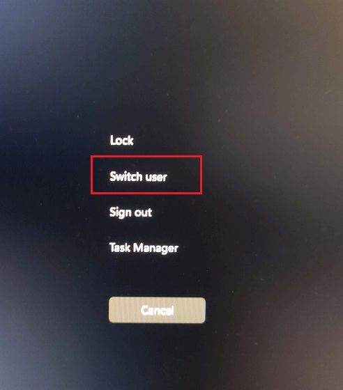 Switch Users in Windows 11 With Ctrl + Alt + Delete