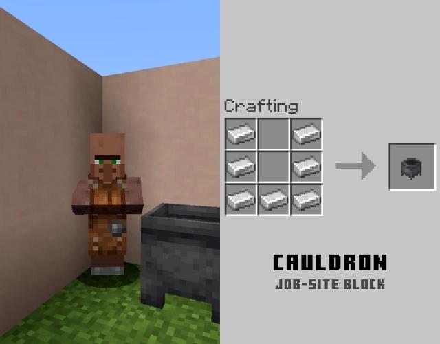 how to make a cauldron in minecraft