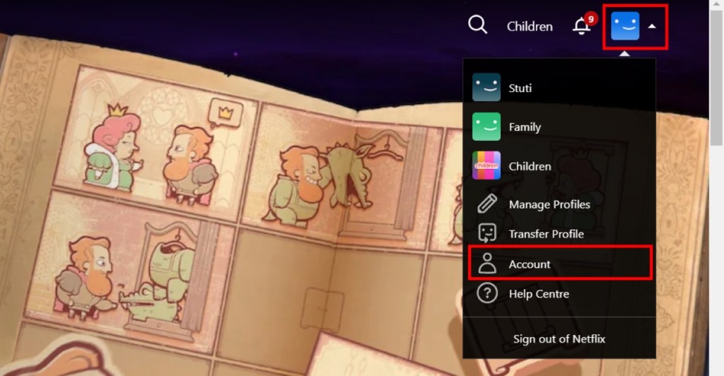 Profile Icon on Netflix Web