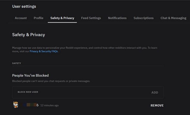 people you've blocked settings page on reddit