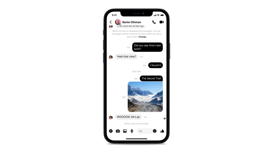 facebook messenger end to end encryption screenshot notification feature