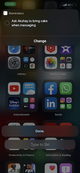 Set a Message-Based Reminder with Siri on iPhone and iPad