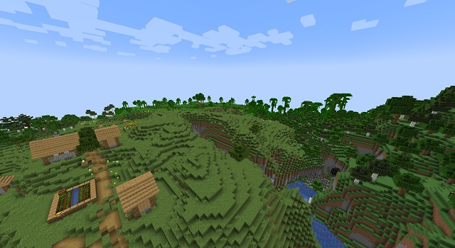 Spawn next to Jungle and Two Villages