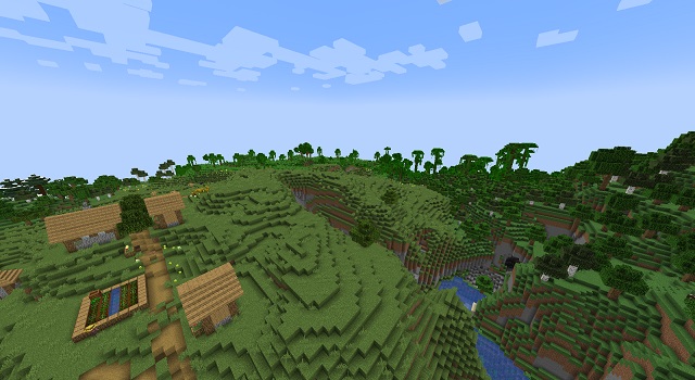 Spawn Next to Jungle and Two Villages