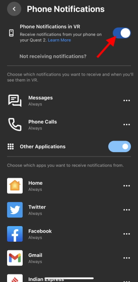 How to Receive Phone Notifications on Your Oculus Quest 2