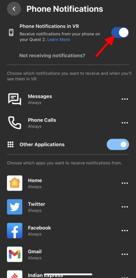 Comment Recevoir Des Notifications Téléphoniques Sur Votre Oculus Quest 2