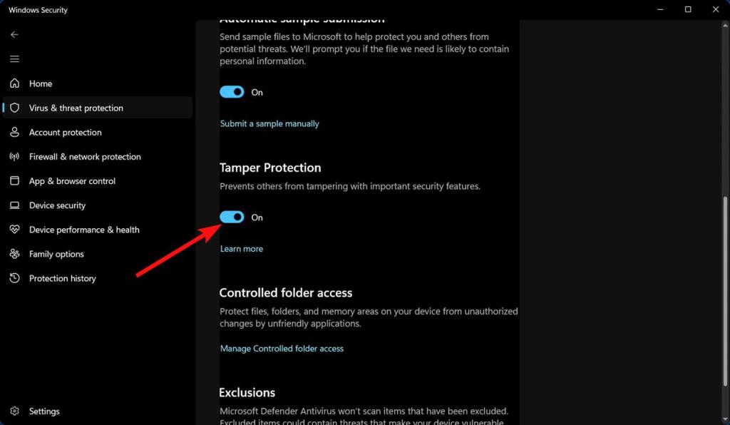 Turn off Tamper Protection - Disable Windows Defender Windows 11
