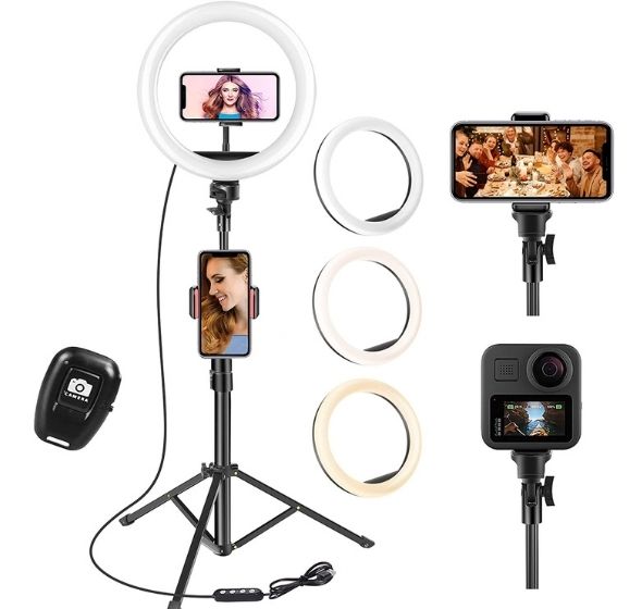 U PHITNIS 10" Selfie Ring Light with 63" Tripod