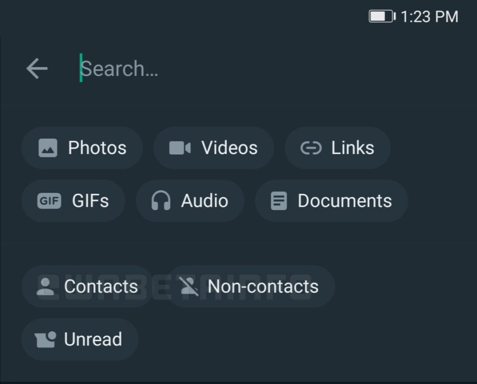 whatsapp business tests new search filters
