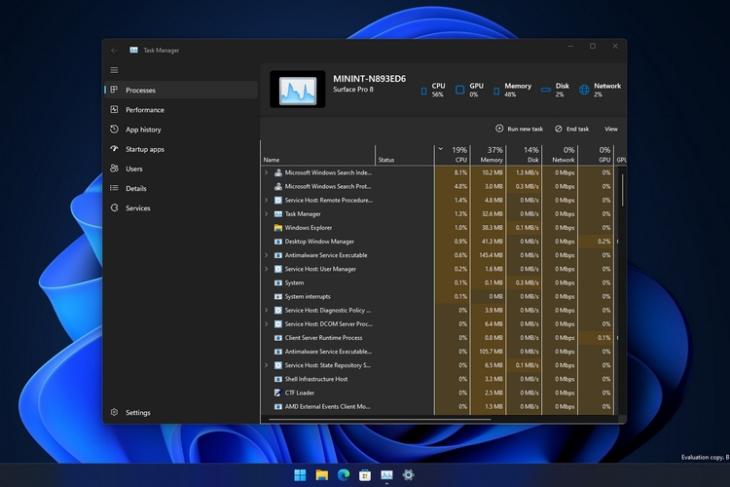 Windows 11 Task Manager with Dark Mode and Fluent Design Coming Soon