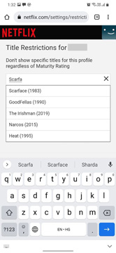 search and select movies to hide on netflix mobile