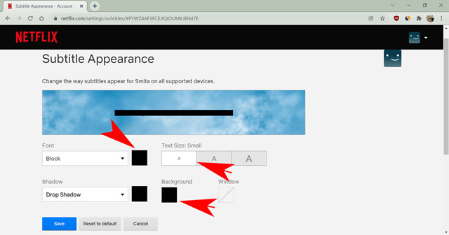 black out subtitles on netflix