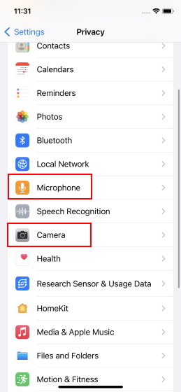 camera and microphone permission on iphone