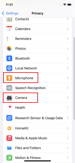 Autorisation De La Caméra Et Du Microphone Sur Iphone