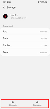clear data and cache on netflix in android