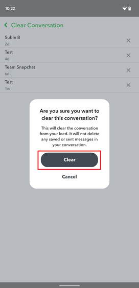 confirm clearing conversation