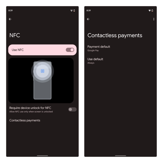 Android 13 contactless payments