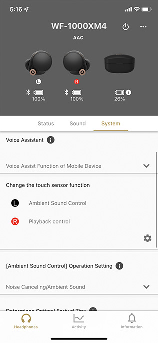 sony wf1000xm4 volume control