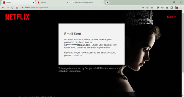 Password Reset Notification On Netflix After Adding Billing Details
