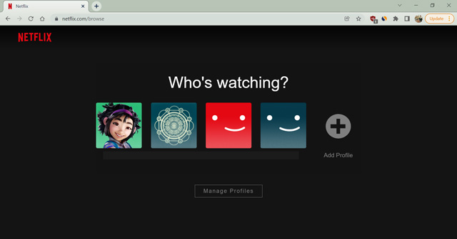Open your profile in Netflix