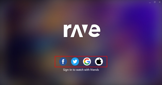 قم بتسجيل الدخول إلى تطبيق Rave