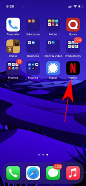 locate netflix app on iphone