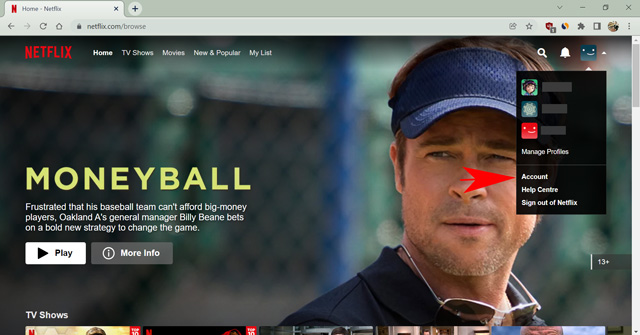 Open Account Settings In Netflix