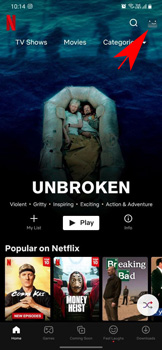 Open Netflix Settings On Mobile App