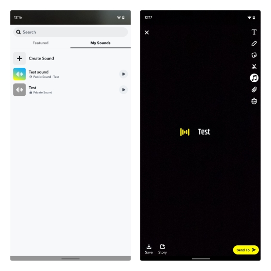 pick your sound and use it on snapchat