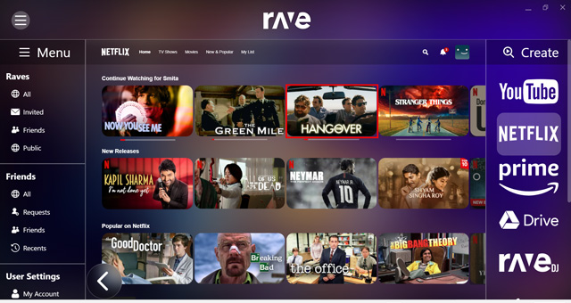 play anything on Netfilx using Rave