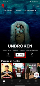 play any movie on Netflix mobile app