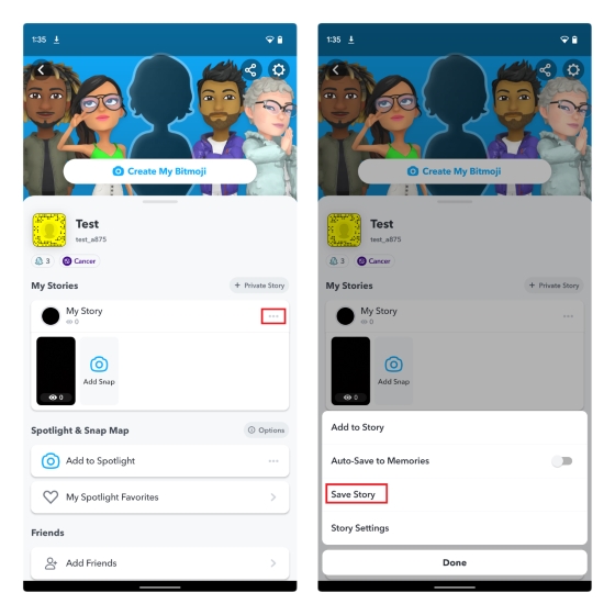 save story snapchat